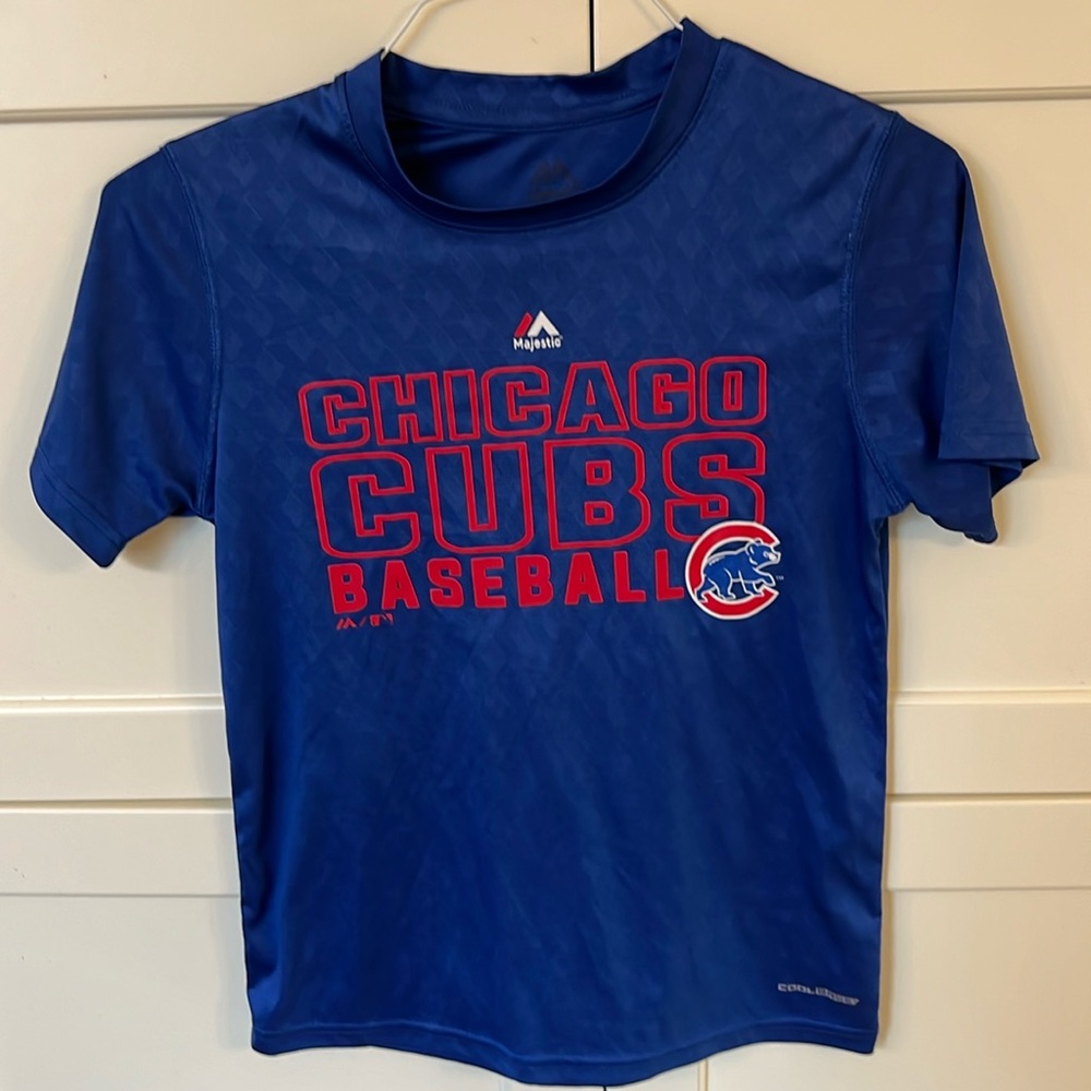Chicago cubs baseball shirt tshirt blue youth medium athletic